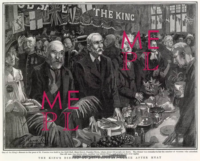 : King's Dinner to the Poor at St. Pancras 1902 : King's Dinner to the Poor at St. Pancras 1902