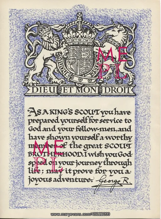 : King's Scout certificate : King's Scout certificate