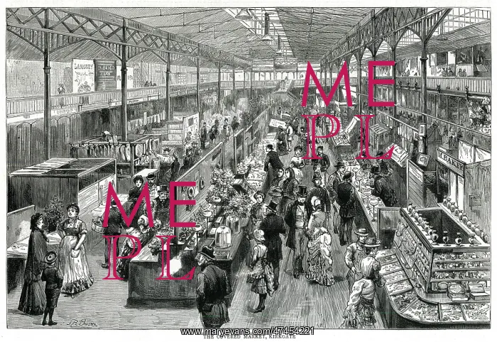 : Kirkgate, covered market 1885 : Kirkgate, covered market 1885