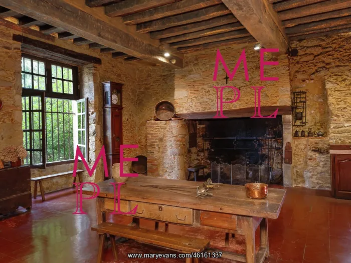 : Kitchen, Chateau de Castelmore, Lupiac, Gers, Occitania : Kitchen, Chateau de Castelmore, Lupiac, Gers, Occitania