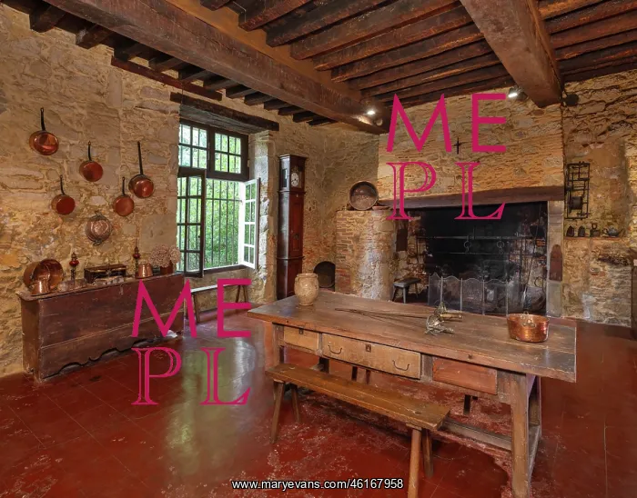 : Kitchen, Chateau de Castelmore, Lupiac, Gers, Occitania : Kitchen, Chateau de Castelmore, Lupiac, Gers, Occitania