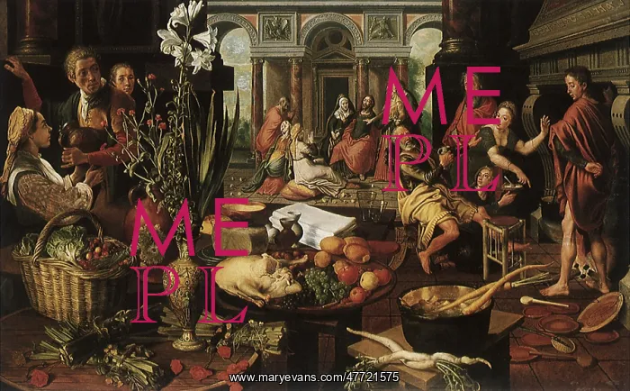 : Kitchen with Christ in the House of Martha and Mary : Kitchen with Christ in the House of Martha and Mary