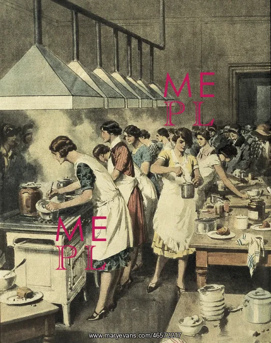 : Kitchen contest for young servants (1931). Illustration : Kitchen contest for young servants (1931). Illustration