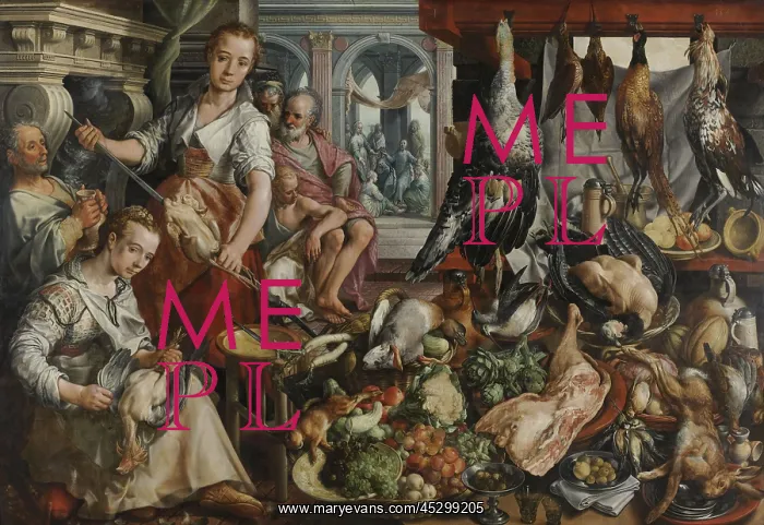 : Kitchen, with Jesus in the House of Martha and Mary : Kitchen, with Jesus in the House of Martha and Mary