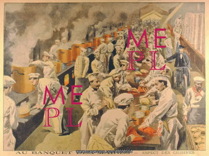 : Kitchen scene for mayors banquet : Kitchen scene for mayors banquet