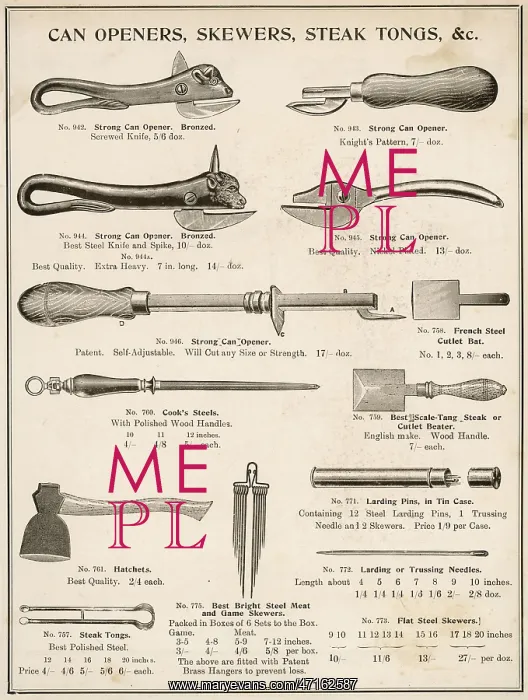 : Kitchen tools and utensils: Can openers, skewers, tongs etc : Kitchen tools and utensils: Can openers, skewers, tongs etc