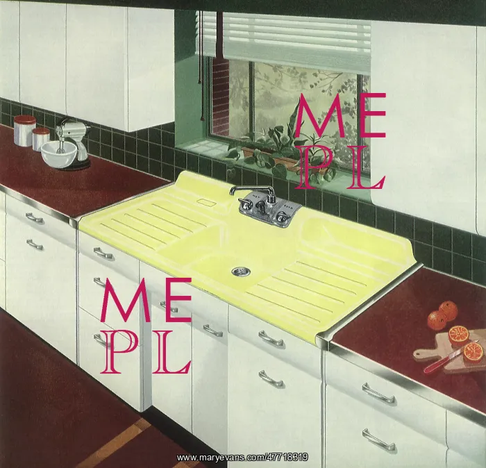 : Kitchen with Yellow Sink : Kitchen with Yellow Sink