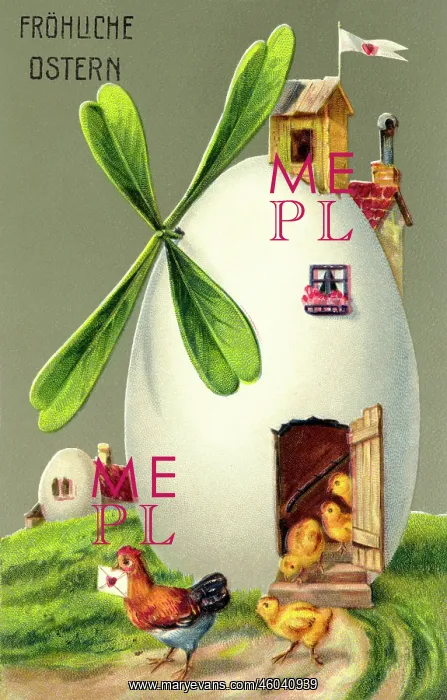  : kitsch, greeting cards, Happy Easter, Germany