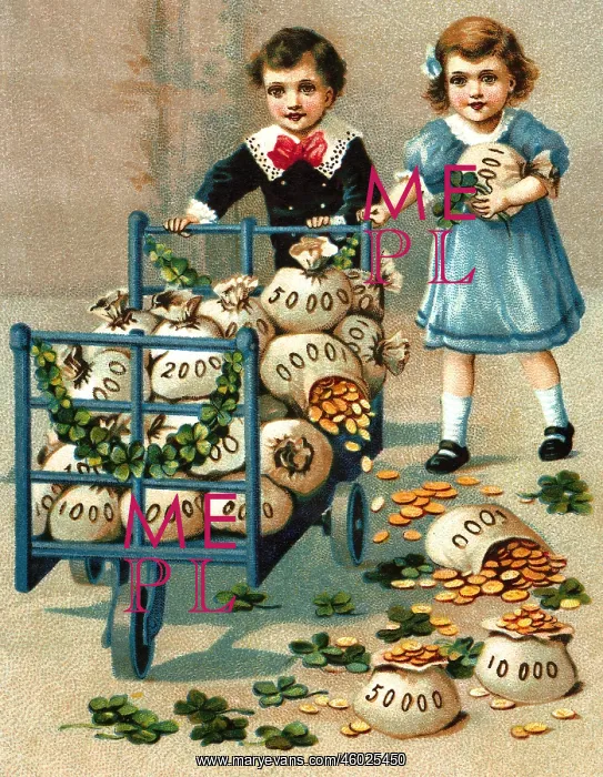  : kitsch  /  souvenir, children with cart full of