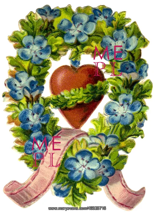 : kitsch / souvenir, flower wreath, lithograph : kitsch / souvenir, flower wreath, lithograph