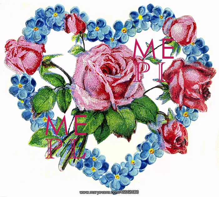: kitsch / souvenir, heart with roses, lithograph : kitsch / souvenir, heart with roses, lithograph