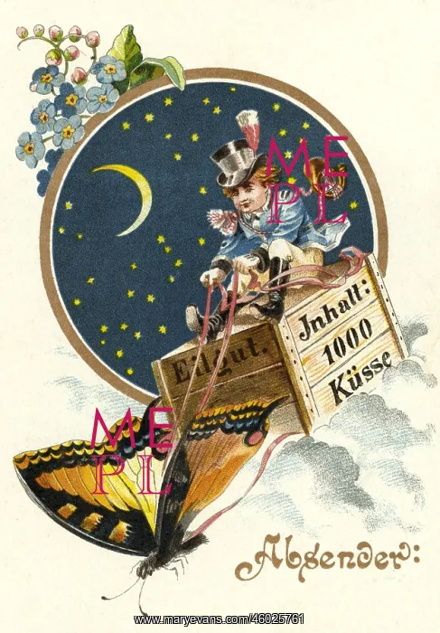: kitsch / souvenir, postillion flying with butterfly : kitsch / souvenir, postillion flying with butterfly