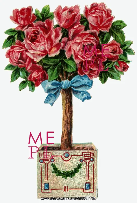 : kitsch / souvenir, rose tree, Germany, circa : kitsch / souvenir, rose tree, Germany, circa