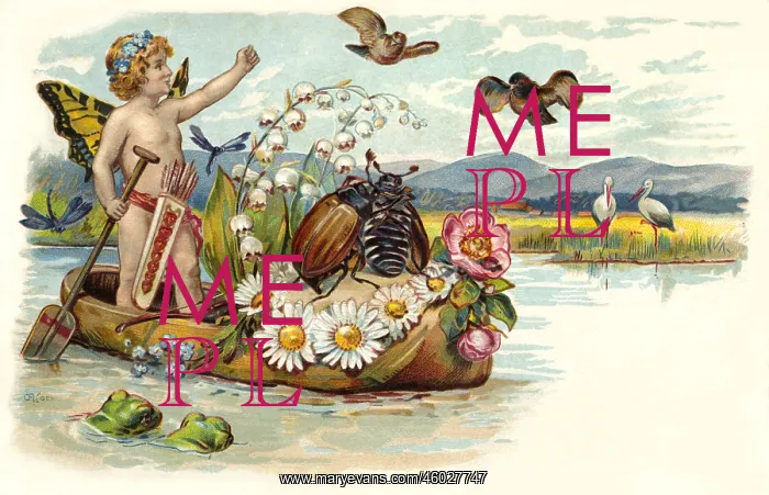 : kitsch / souvenir, springtime, Cupid on canoe : kitsch / souvenir, springtime, Cupid on canoe