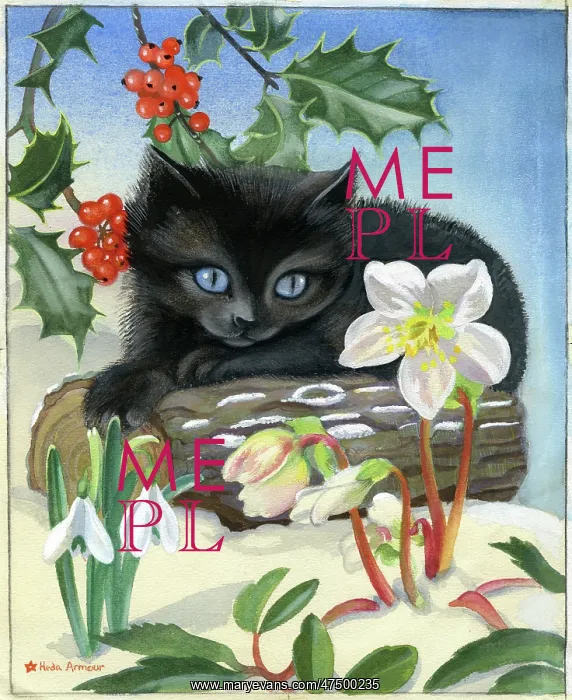  : Kitten on a log in the snow