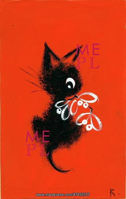  : Kitten with Mistletoe