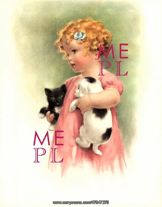  : Kitten, Puppy, and Girl