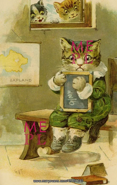 : Kitten at school by g h Thompson : Kitten at school by g h Thompson