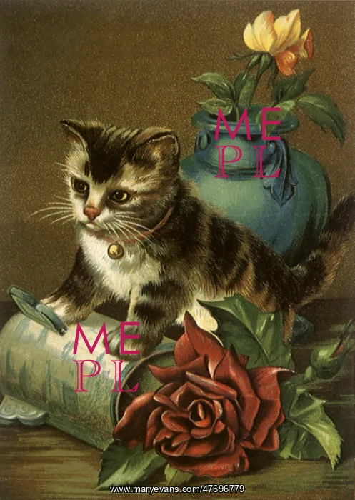  : Kitten Upturning Vase