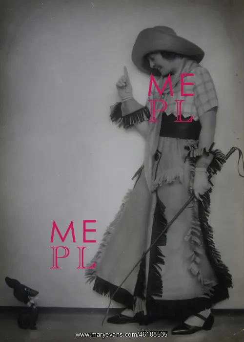 : Kitty Hoffman in a cowboy costume : Kitty Hoffman in a cowboy costume