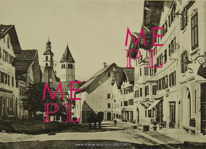 : Kitzbuhel. Main square. 1906. Collotype. Photograph : Kitzbuhel. Main square. 1906. Collotype. Photograph