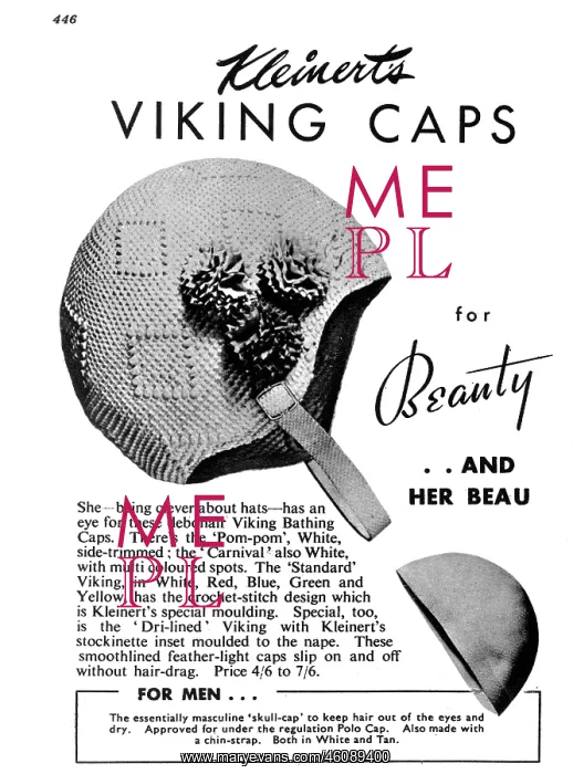 : Kleinerts viking caps advertisement : Kleinerts viking caps advertisement