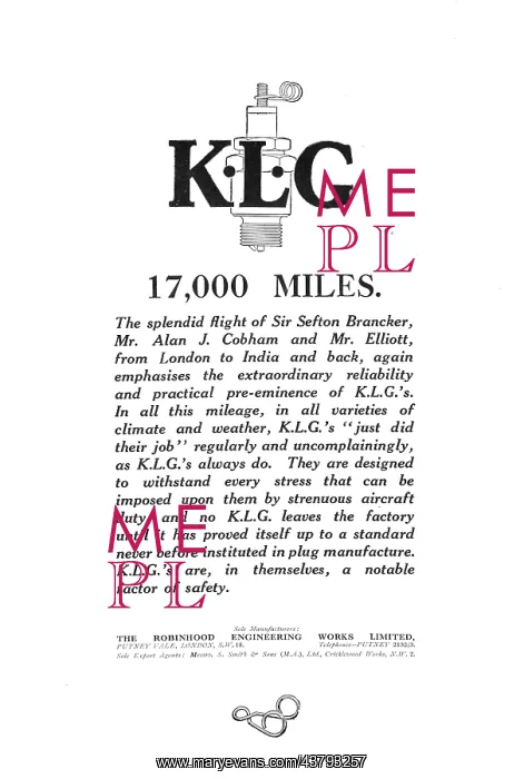 : KLG Aero Engine Sparking Plugs 1925 : KLG Aero Engine Sparking Plugs 1925