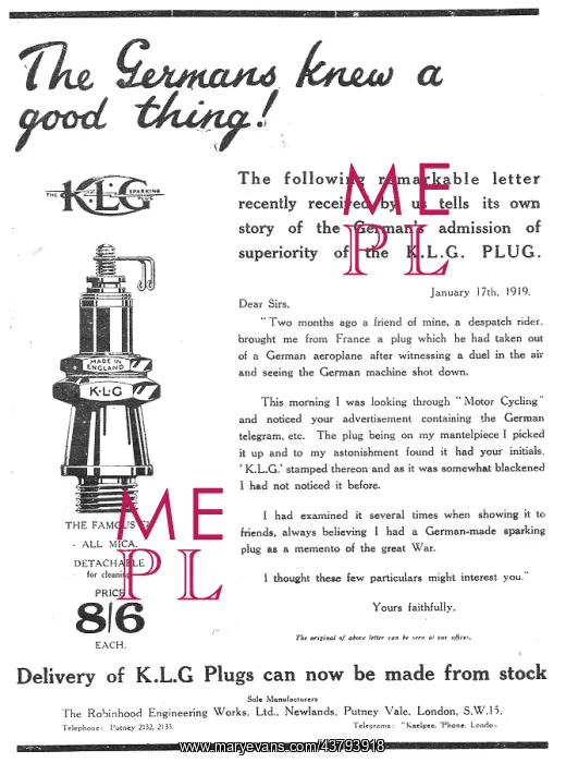  : KLG Sparking Plugs :