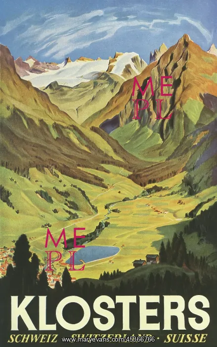  : Klosters. Travel poster for Klosters, Switzerland