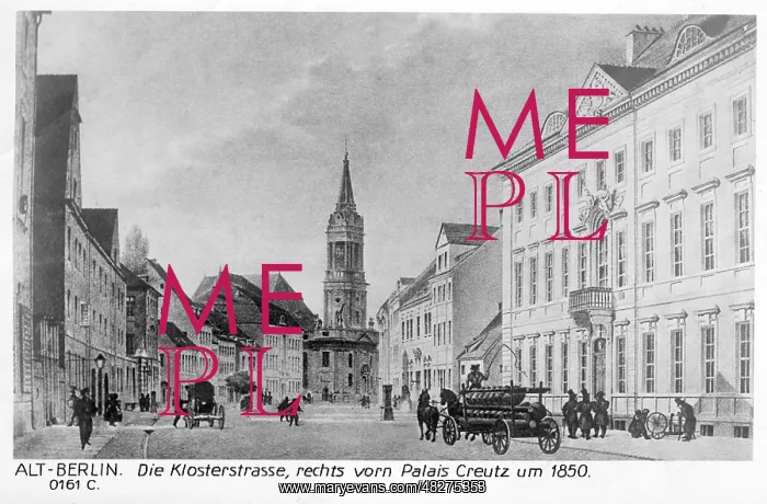 : Klosterstrasse in Berlin, around 1850 : Klosterstrasse in Berlin, around 1850