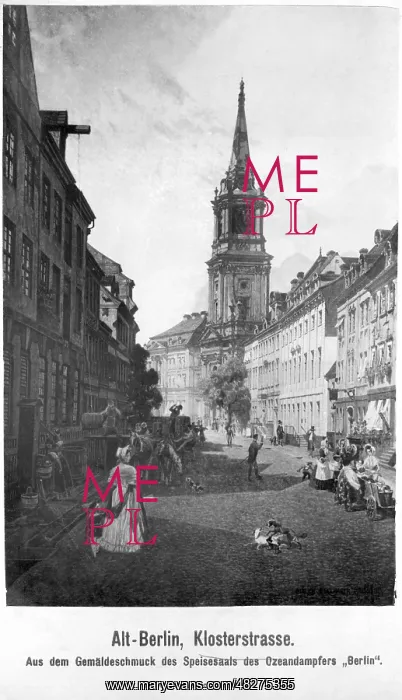 : Klosterstrasse in Berlin, around 1860 : Klosterstrasse in Berlin, around 1860
