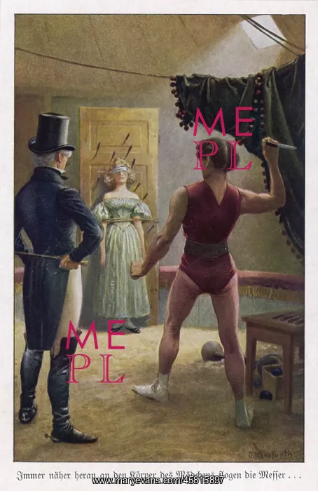 : KNIFE THROWER / CIRCA 1880 : KNIFE THROWER / CIRCA 1880