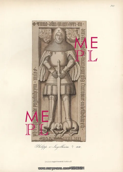 : Knight in armor from the 15th century with : Knight in armor from the 15th century with