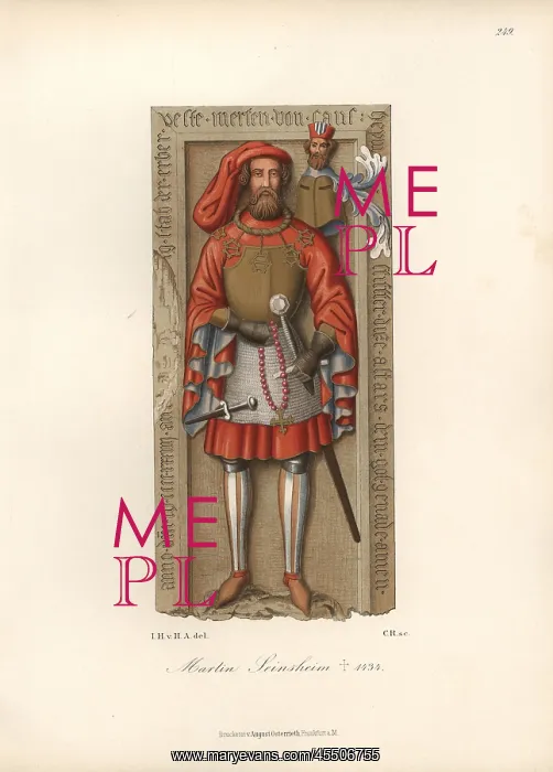 : Knight in armor from the 15th century with : Knight in armor from the 15th century with