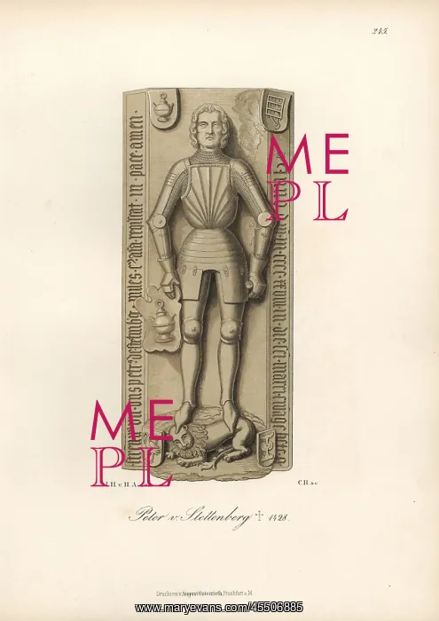 : Knight in armor from the 15th century with : Knight in armor from the 15th century with