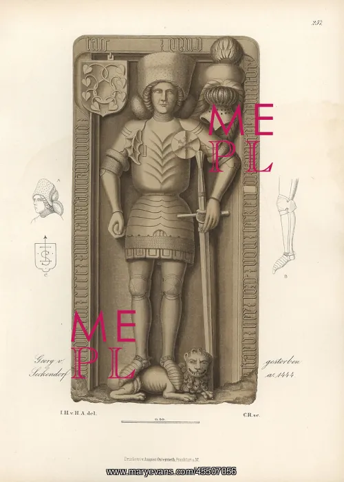 : Knight in armor from the gravestone of George : Knight in armor from the gravestone of George