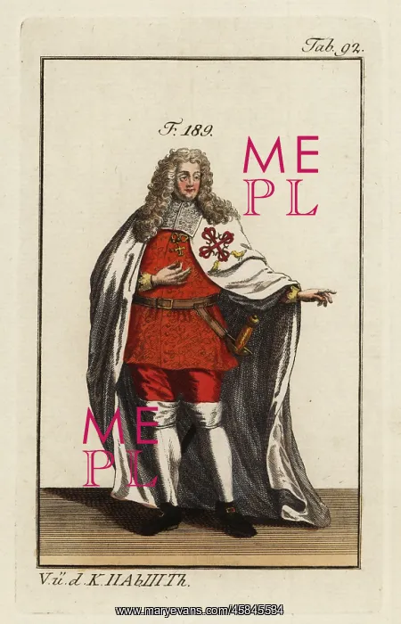 : Knight of the Order of Aviz in ceremonial robes : Knight of the Order of Aviz in ceremonial robes