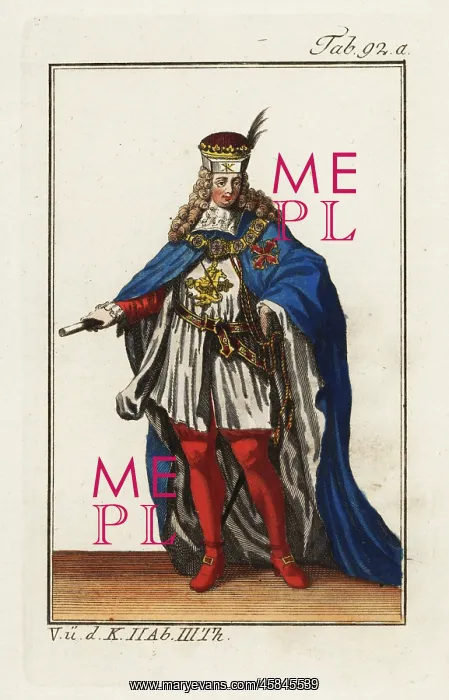 : Knight of the Order of Constantine in ceremonial robes : Knight of the Order of Constantine in ceremonial robes