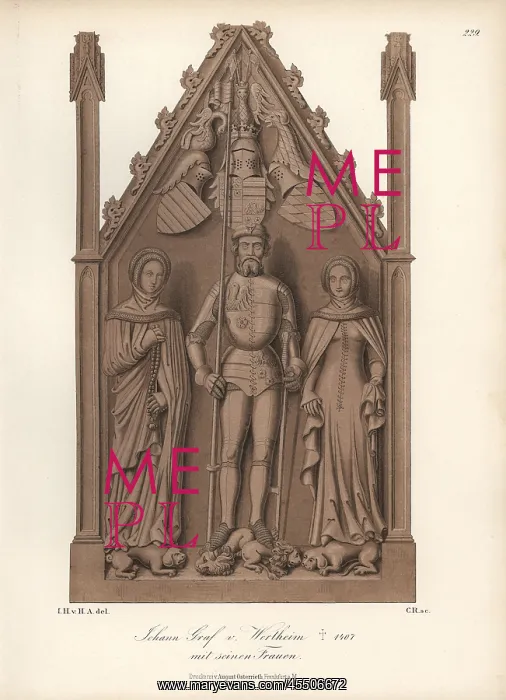 : Knight in suit of armor with his wives from : Knight in suit of armor with his wives from