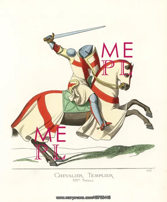  : A knight Templar on horseback, 14th century