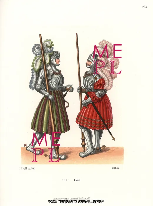 : Knights in full armor, first half of the 16th century : Knights in full armor, first half of the 16th century