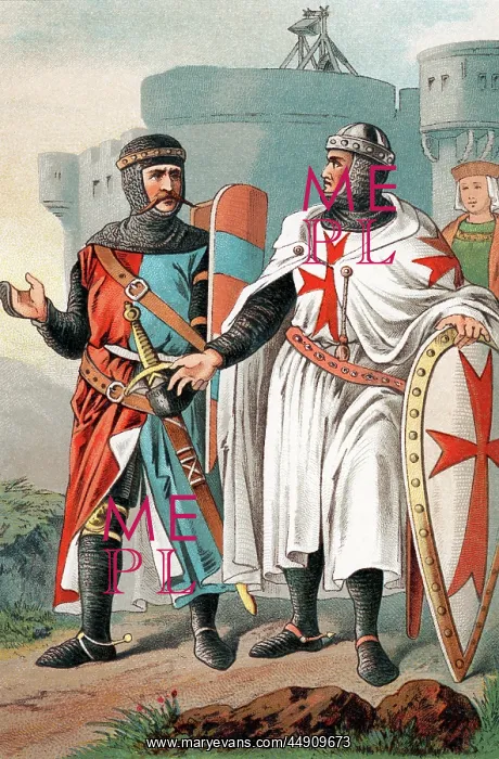 : Two knights of malta wearing armour from days : Two knights of malta wearing armour from days