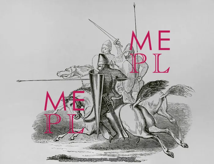 : Knights and men-at-arms covered in chain mail : Knights and men-at-arms covered in chain mail