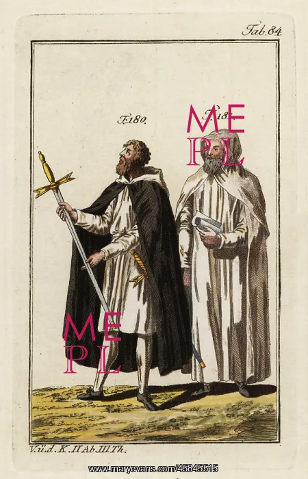 : Two Knights Templar: servant brother (180) and : Two Knights Templar: servant brother (180) and