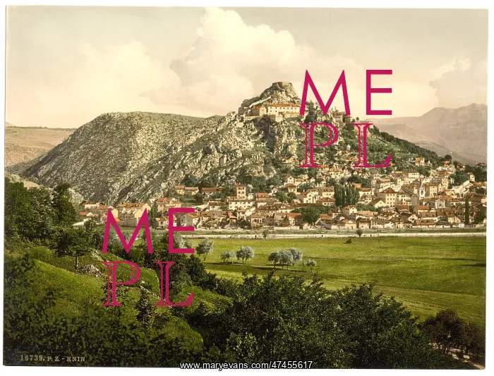 : Knin, general view, Dalmatia, Austro-Hungary : Knin, general view, Dalmatia, Austro-Hungary