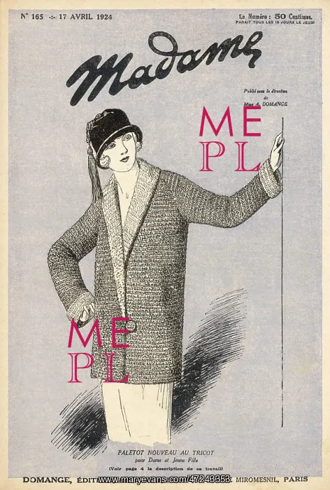 : KNITTED PALETOT 1924 : KNITTED PALETOT 1924