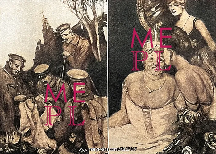 : Knitting cartoon, WW1 : Knitting cartoon, WW1