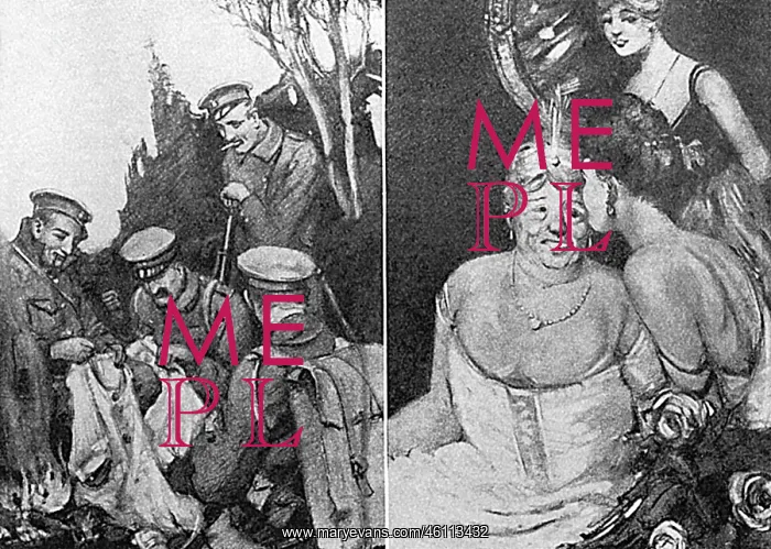 : Knitting cartoon, WW1 : Knitting cartoon, WW1