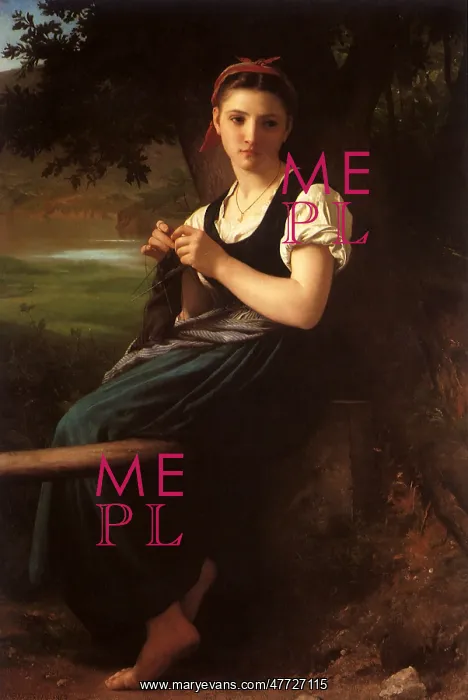 : The Knitting Girl, by Bouguereau : The Knitting Girl, by Bouguereau