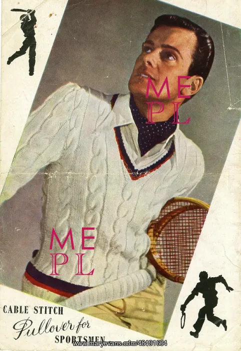 : Knitting pattern cover, Men's Tennis Pullover : Knitting pattern cover, Men's Tennis Pullover